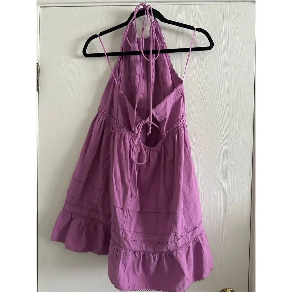 Free People Desert Days Mini Dress in Dramatic Orchid Size Small *would fit medi